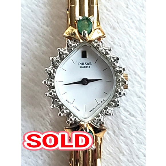 Genuine Emerald & Diamond Vintage Watch